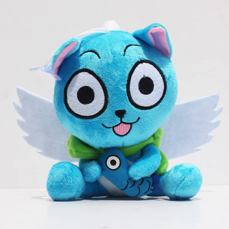 6 &quot15 см Симпатичная с плюшевая игрушка рыба рисованным аниме Fairy Tail Happy Мягкие