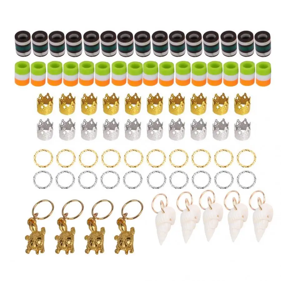 80 шт. регулируемые дреды Бисер для волос плетения кольца манжеты аксессуары