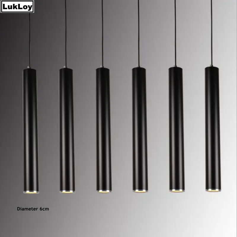 

Diameter 6cm Pendant Lamp Modern Kitchen Lamp Dining Room Bar Counter Shop Pipe Pendant Down Tube LED Lights office Spot Light
