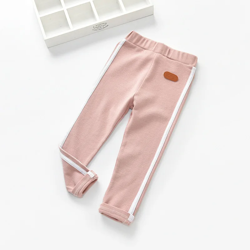 BibiCola 2018 new warm pants for kids girls thick children leggings spring autumn baby fleece stripe sport trousers | Детская одежда и