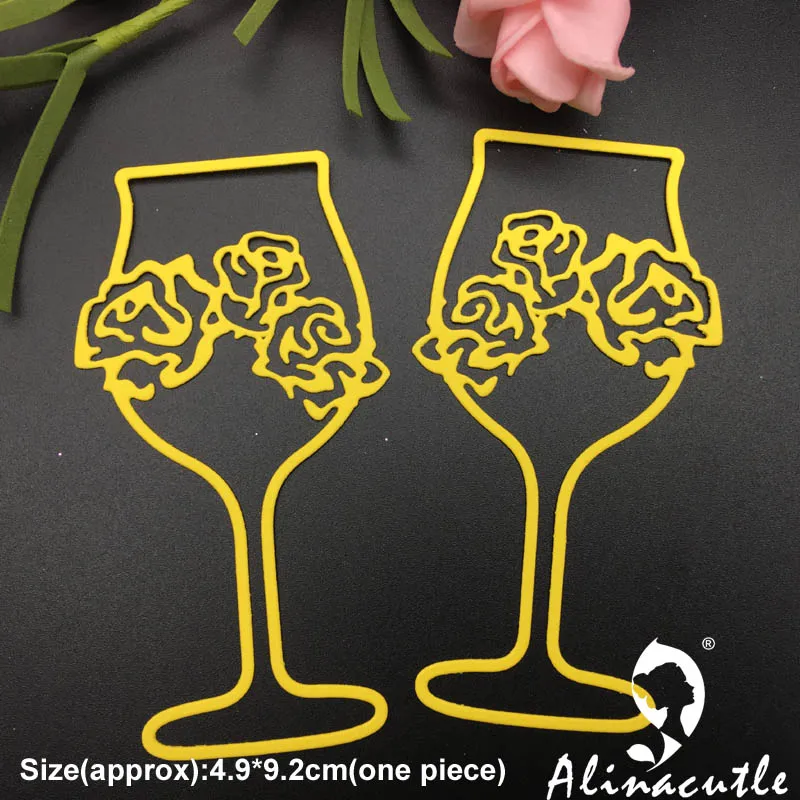 Alinacutle METAL CUTTING DIE Cut Rose Wine Cup Glass Scrapbooking Paper Craft album card Punch Knife art cutter die | Дом и сад