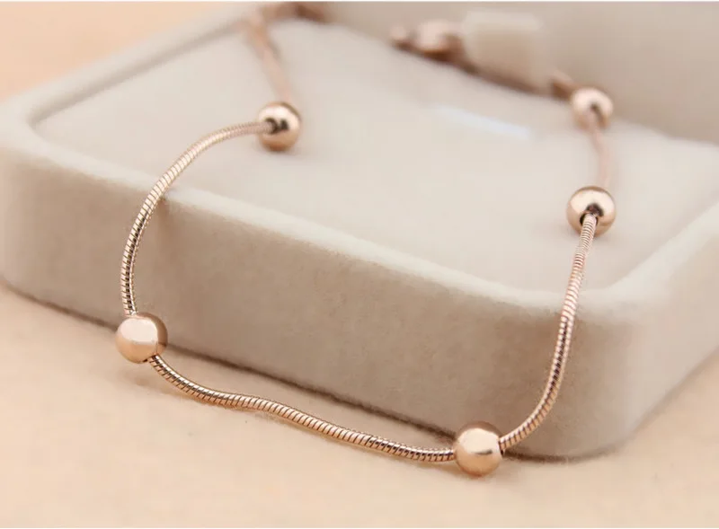 Модная цепочка для ног из бисера женский маленький браслет на ногу титановый