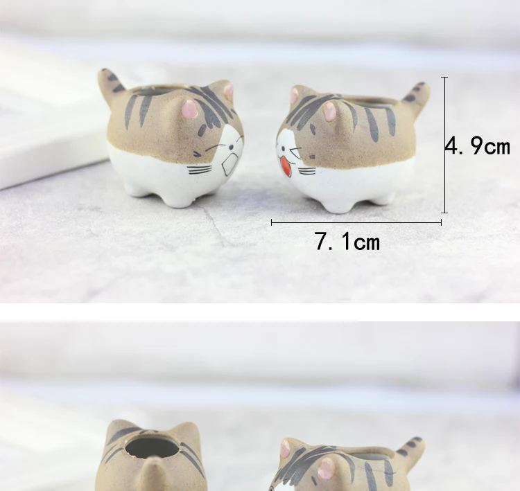 Micro Cute Mini Chis Chi Sweet Home Potted Succulents Small Flower Pots Ceramic Plants Bonsai Planter Home Garden Desktop Decor