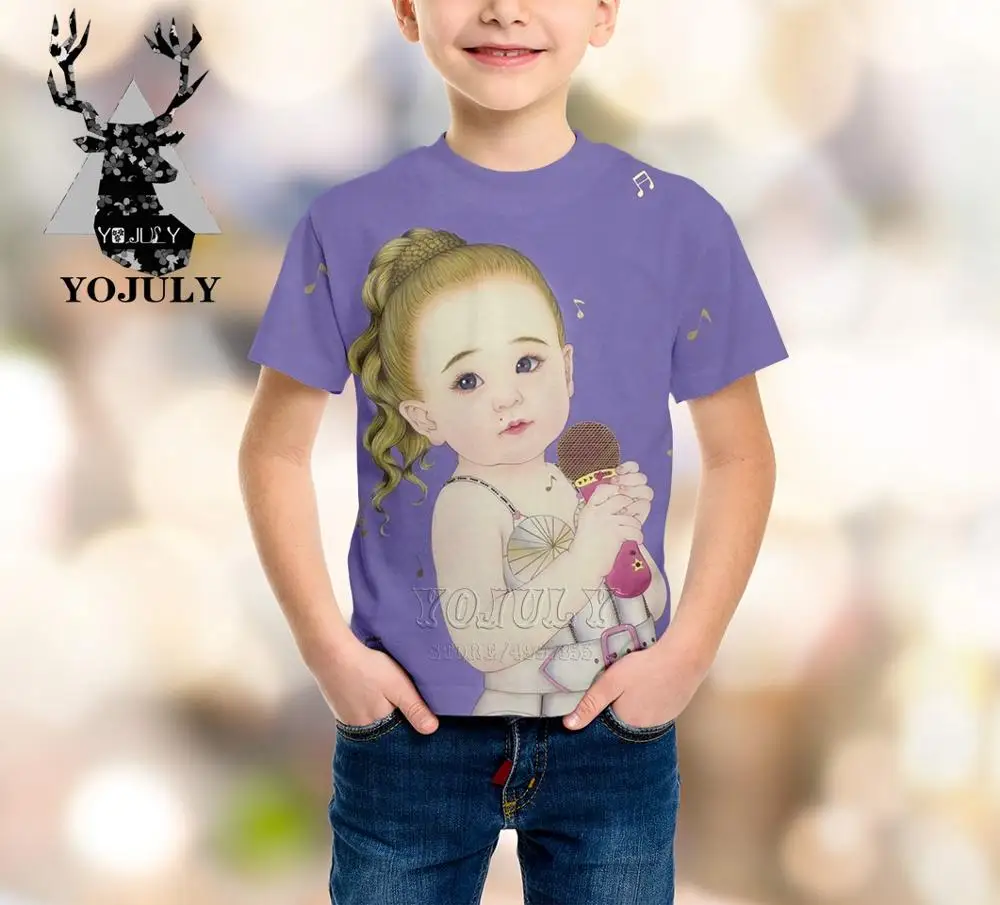 Новинка милая детская футболка YOJULY kawaii для маленьких мальчиков и девочек