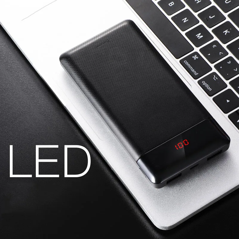 Baseus 10000 мА/ч мини внешний аккумулятор для iPhone, samsung, Xiaomi, двойное USB зарядное устройство, светодиодный дисплей, портативный внешний аккумулятор - Цвет: BLACK