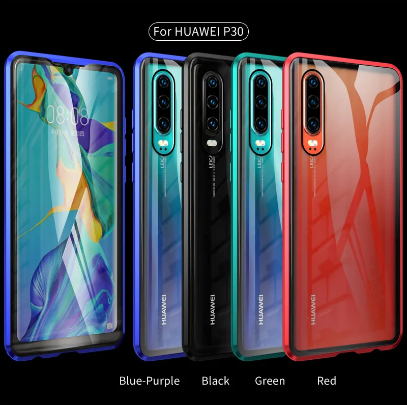 Двусторонний прозрачный стеклянный Магнитный чехол для huawei P30 P20 mate 20 Pro Nova 3i 4 5 Pro 5i Honor 20 Pro 20i V20 Роскошный Полный Чехол
