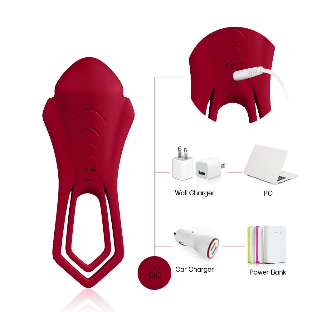 Вибрирующее кольцо для мошонки Стимулятор клитора с пультом дистанционного