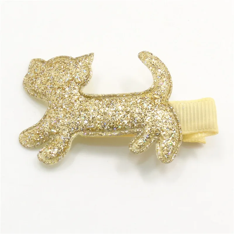 15 шт./лот котенок зажим для волос блестящий золотой кошачий войлок заколка