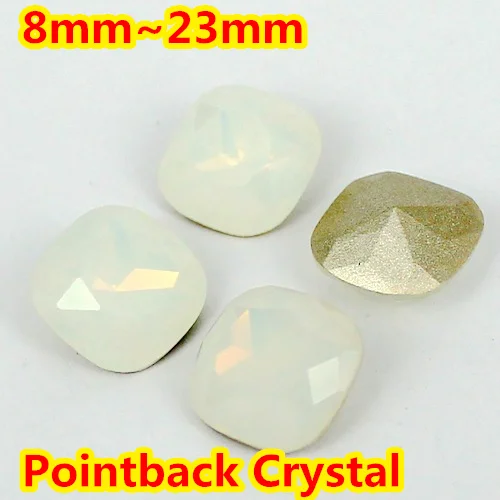 

White opal Color Square Shape Crystal Glass Fancy Stones For Diy Jewelry dress Making,Garment 8mm,10mm,12mm,14mm,18mm,23mm