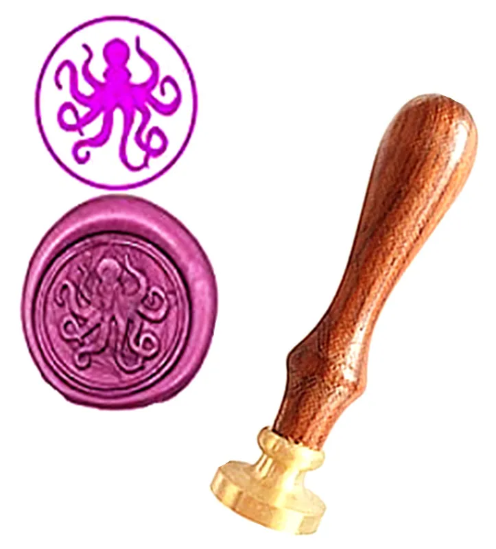 Пользовательский логотип роскошный Осьминог винтажная восковая печать набор