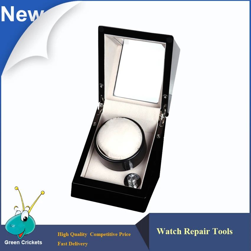 

Black 1+0 Automatic Watch Winder, 5 Mode Ultra Quiet Motor Wooden Watch Winders