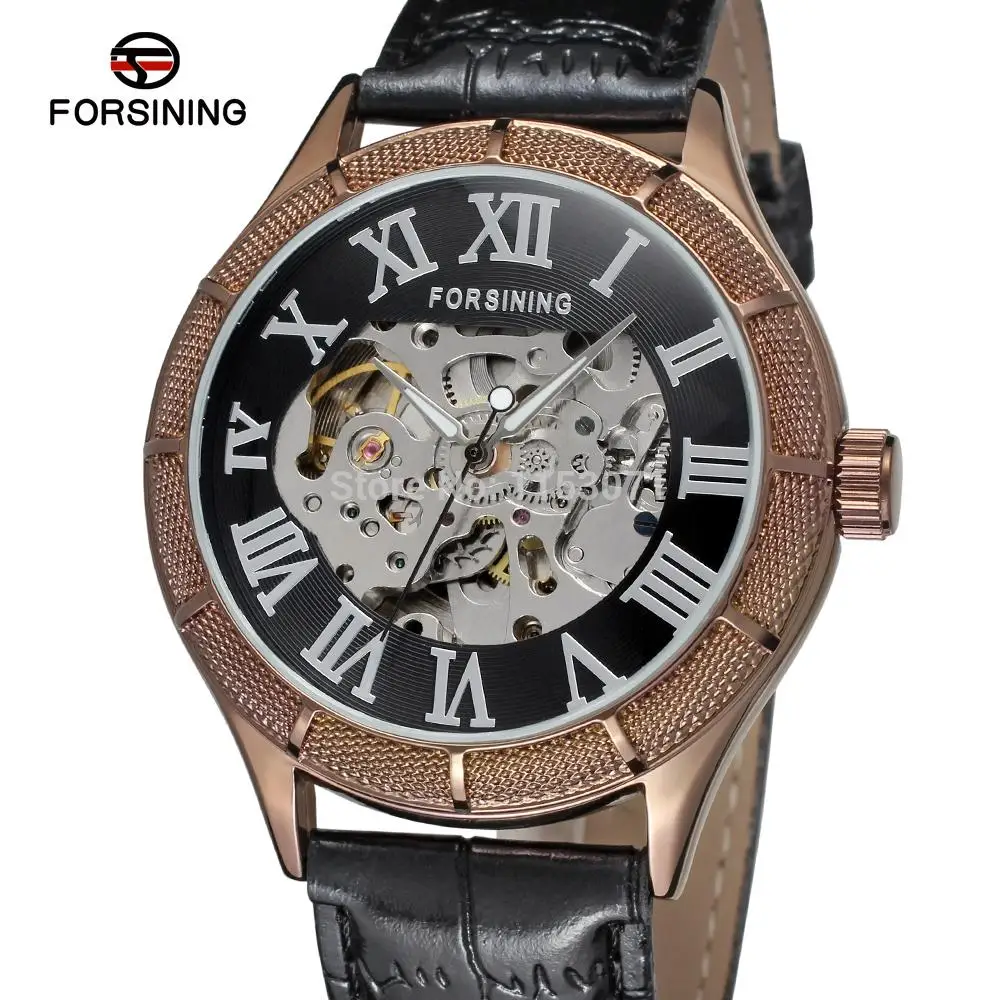 Мужские часы-скелетоны FSG8085M3C2 с автоподзаводом на кожаном ремешке модные часы