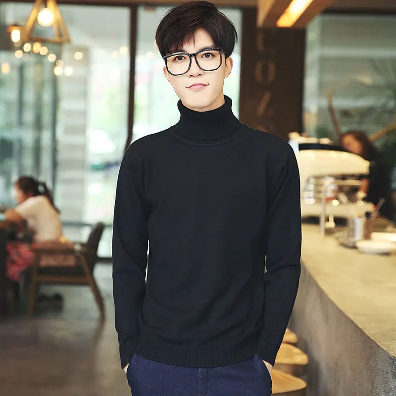 

Новинка 2018, вязаный приталенный пуловер с круглым вырезом, мужской вязаный Молодежный пуловер, свитер, мужская рубашка, Осенние свитеры с вы...