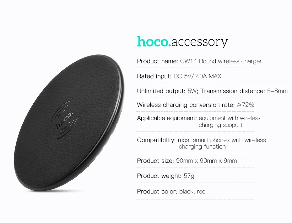 Беспроводное зарядное устройство HOCO Qi Беспроводной Зарядное устройство для iPhone XS 8 плюс Настольный мобильный беспроводное зарядное утройство для телефона Pad зарядка для samsung S8 S9 xiaimi MiX2s
