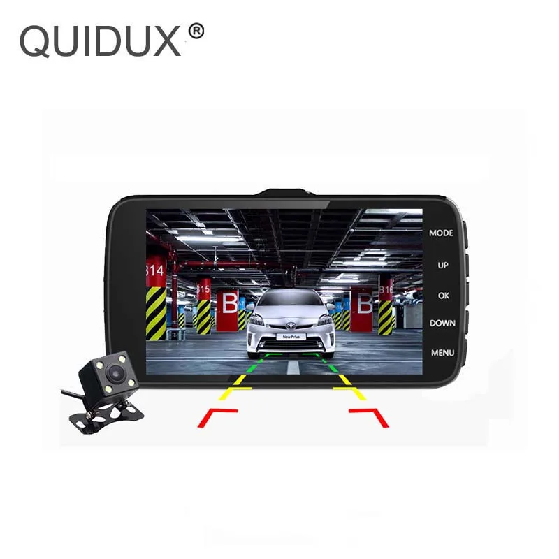 QUIDUX видеорегистратор 4 дюйма 1080P Циклическая запись ночного видения 170 градусов
