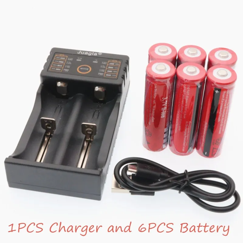 Белый Новинка 3,7 V 18650 батареи 4200mAh литий-ионная аккумуляторная батарея для фонарика+ 1 шт 18650 зарядное устройство - Цвет: Белый