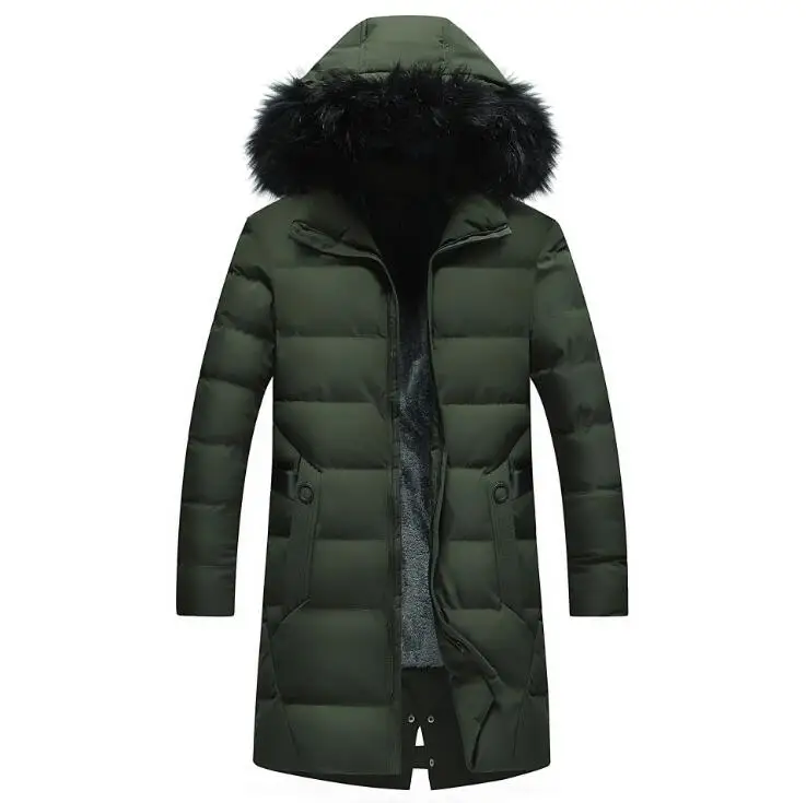 dark green Новые мужские длинные толстые зимние пальто Модные Повседневные теплые-40 градусов парки куртки 0607-014 - Цвет: dark green