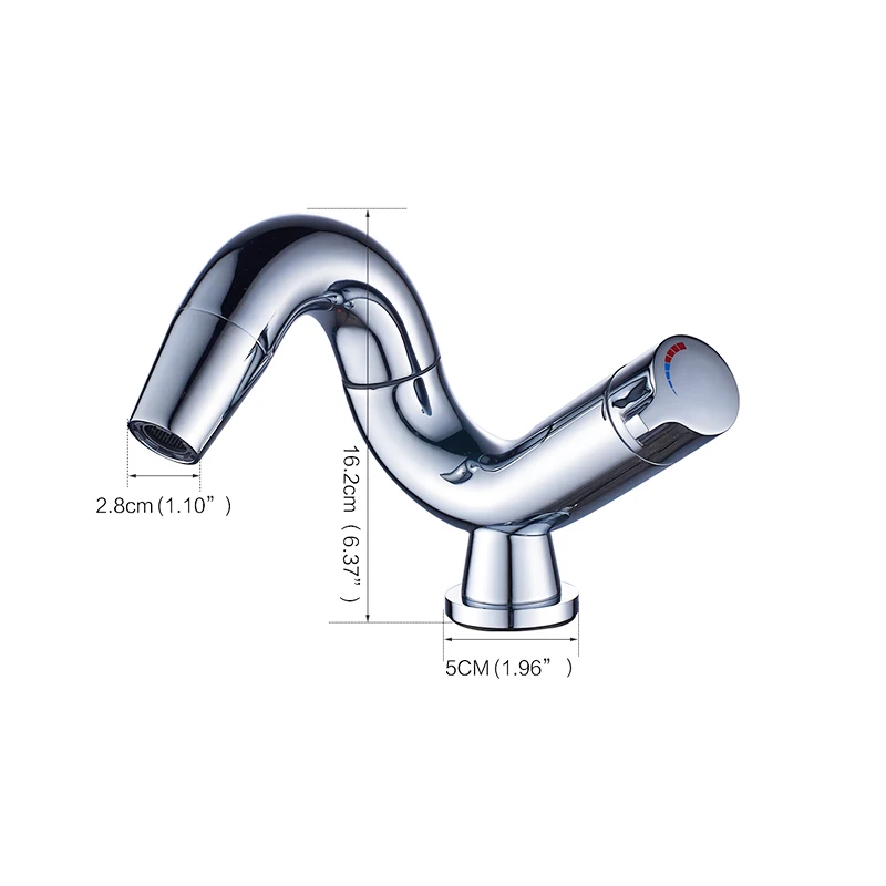 Смеситель для раковины Fapully с одной ручкой вращающийся на 360 градусов смеситель