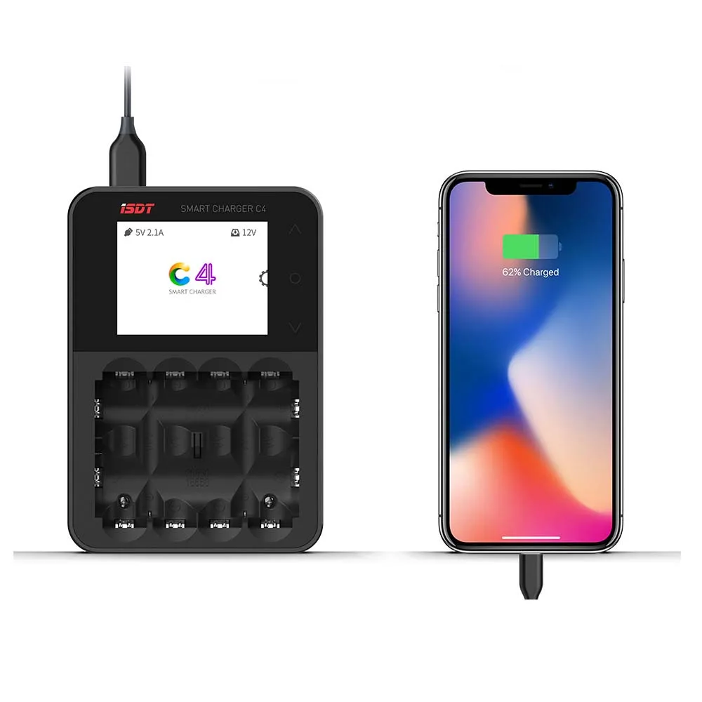 Зарядное устройство riginal ISDT C4 8A с сенсорным экраном и выходом USB для зарядки