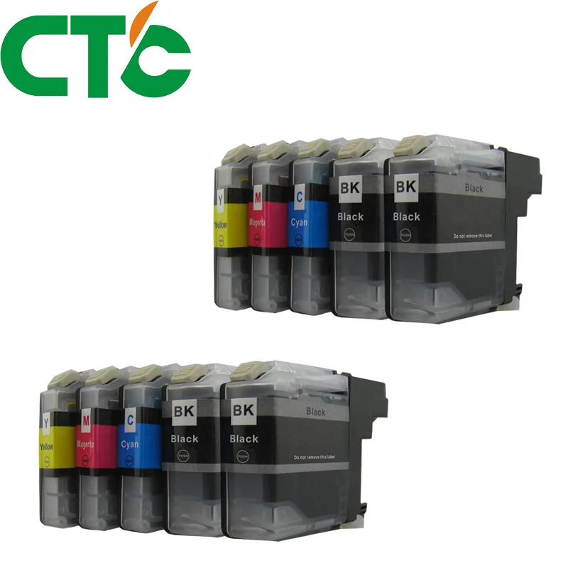 10 шт. LC 123 чернильный картридж совместимый для Brother MFC J4510DW J4610DW J4710DW J4410DW J6720DW J6520DW