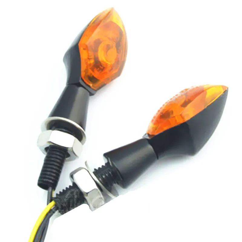 

Motorcycle 8mm Black Metal Mini LED Turn Signal Indicators Light Amber Blinker Lamp Universal For Honda Yamaha Chopper Touring