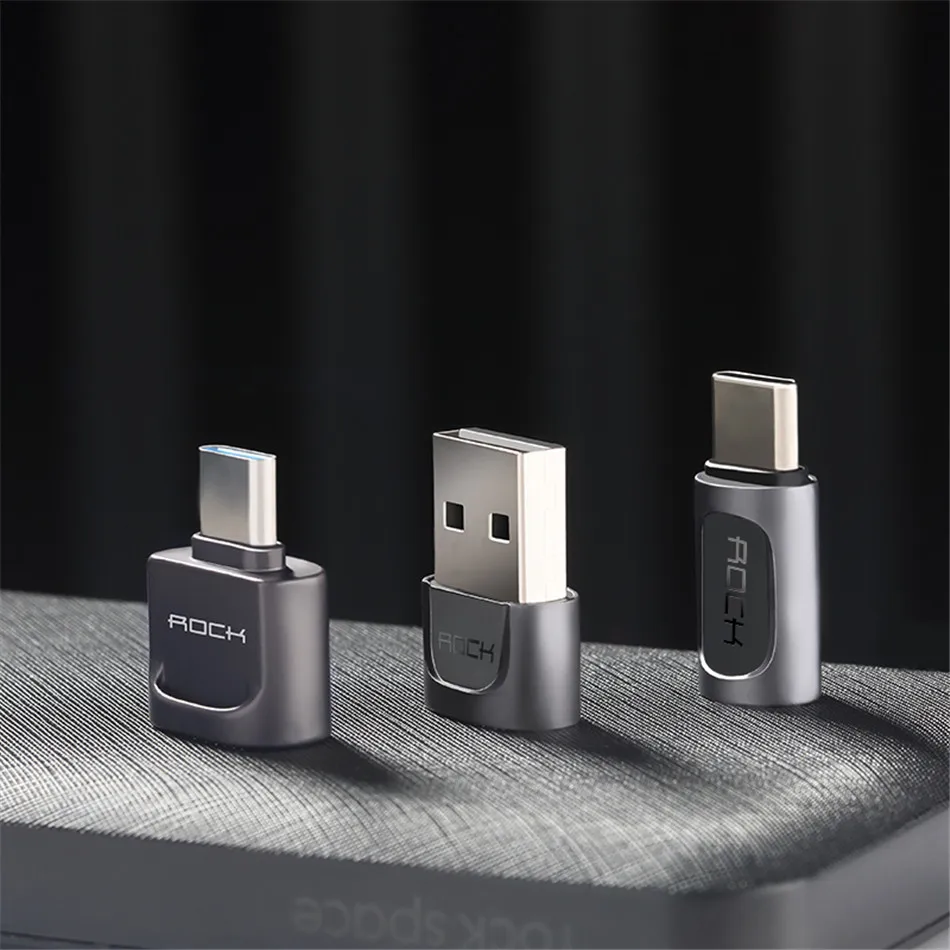 Адаптер-адаптер ROCK micro usb для освещения USB-C 3,1 OTG конвертер type-c type C для смартфонов Android разъем для зарядки и передачи данных