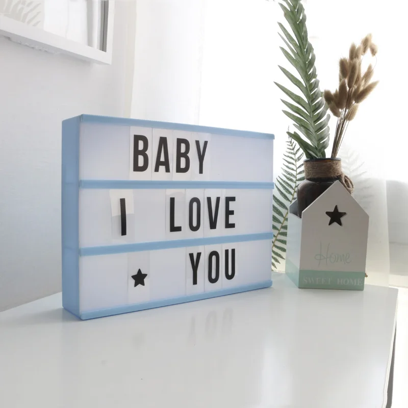 Высокое качество А4 светодиодная световая коробка с DIY буквенными картами 3AA