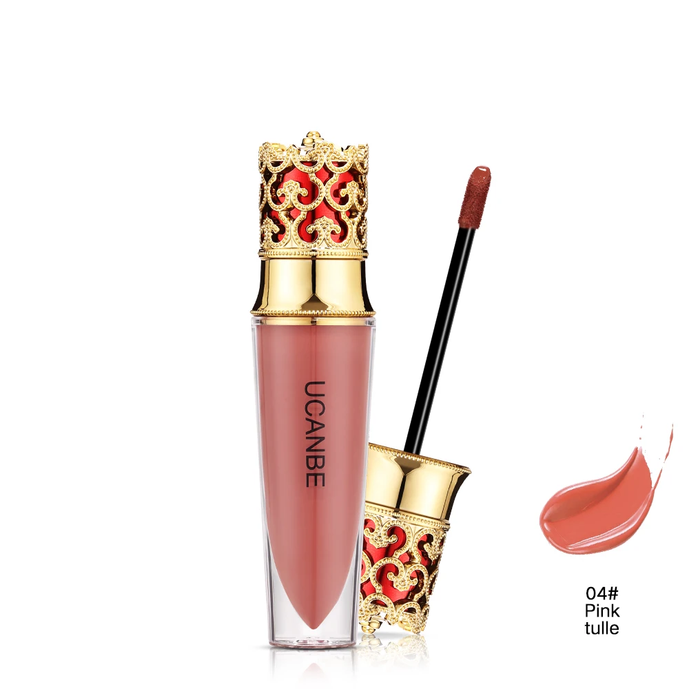 04 Pink Tulle UCANBE новая корона увлажняющая жидкая помада блеск для губ Макияж мерцающий матовый водонепроницаемый стойкий блеск для губ Косметика 6 цветов - Цвет: 04 Pink Tulle