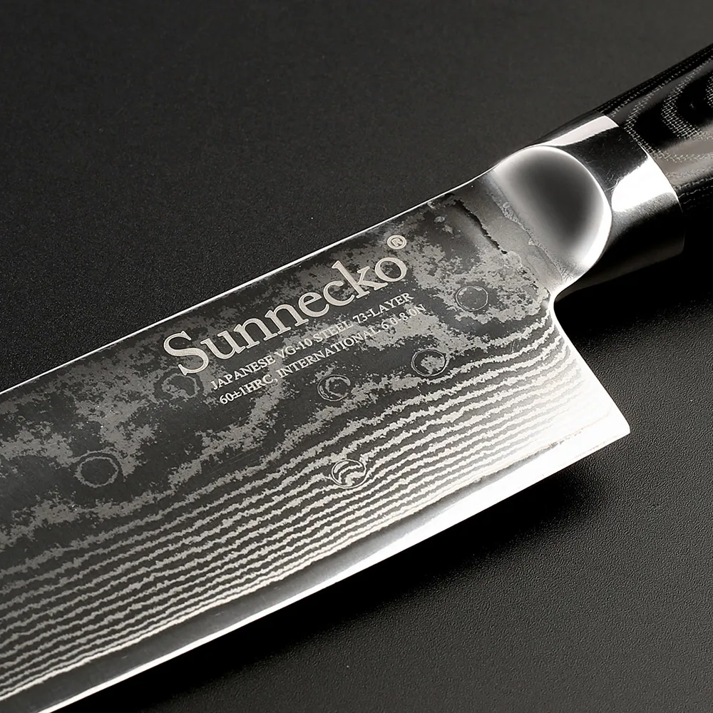 SUNNECKO 7 &quotSantoku кухонный нож японский VG10 ядро бритва острое лезвие Дамасская сталь