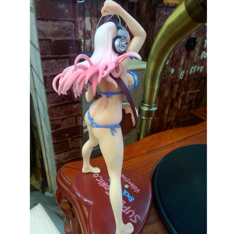 20 см SONICO Аниме Фигурка Супер фигурка Валентина шоколадная гитара купальник