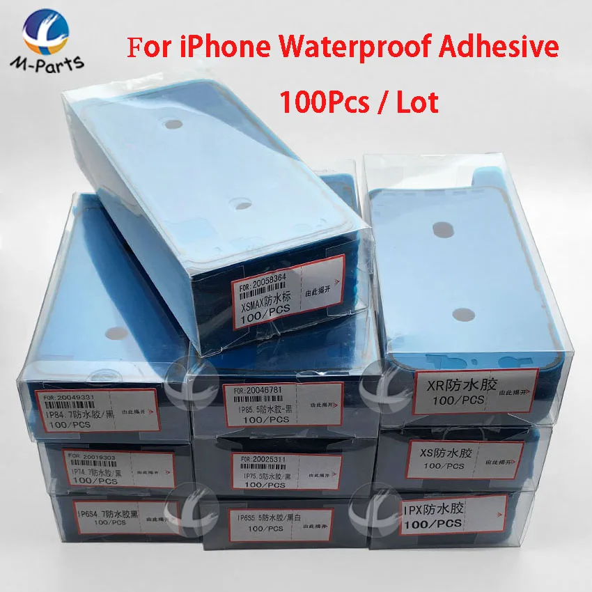 100 шт. водостойкие клейкая лента-наклейка для iPhone 6 S плюс 7 8 X ЖК дисплей экран спереди рамки сзади корпус AAA 3 м