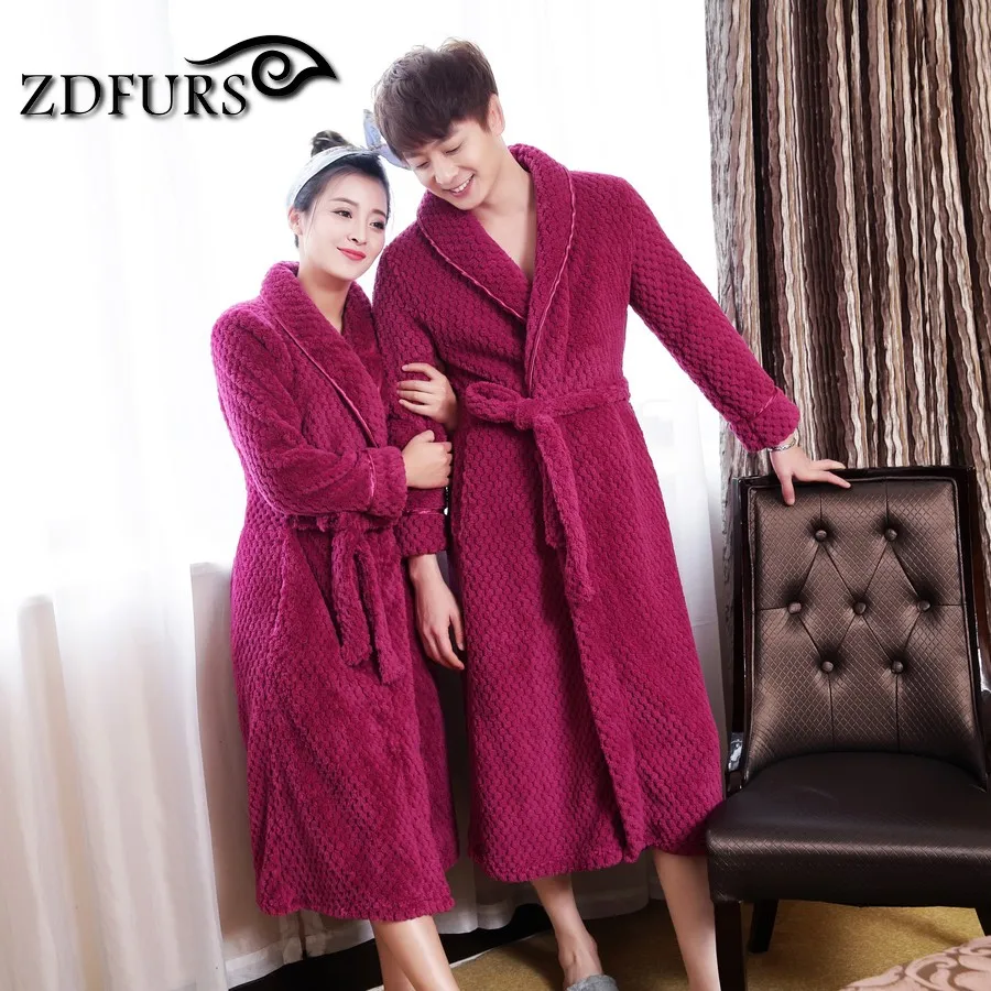ZDFURS * Горячая Распродажа женское плотное вафельное длинное кимоно банный халат
