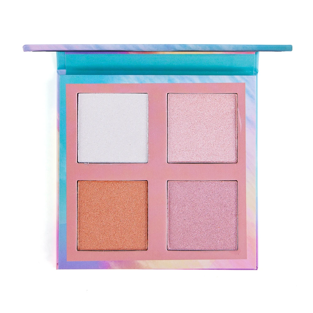 4 цвета Палетка с хайлайтерами пигмент мерцающий кремовая пудра светло-желтый