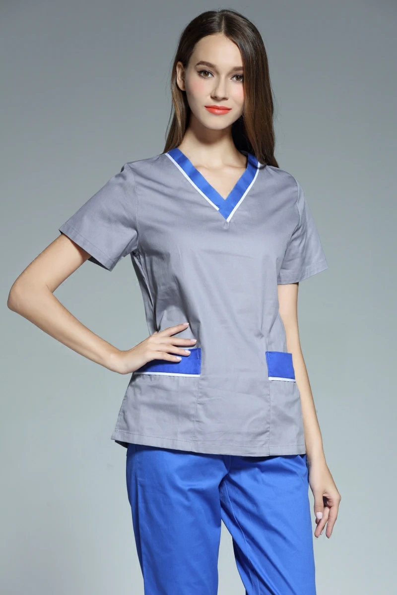 

New Arrival women hospital medical uniform scrub dental clinic beauty salon working uniform short sleeved