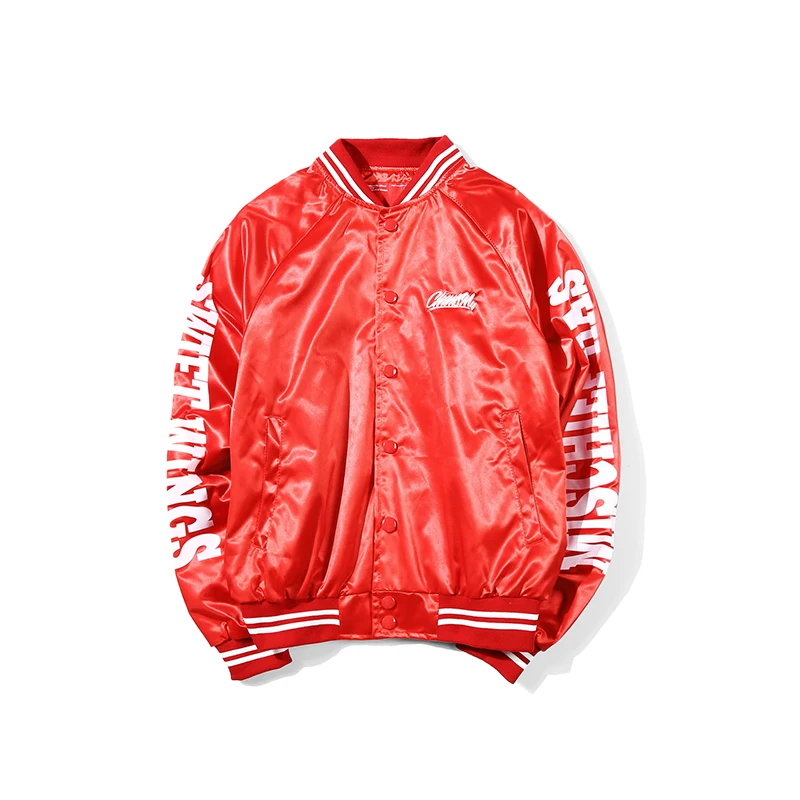 CHINISM красная черная Университетская бейсбольная форма 2017 уличная брендовая