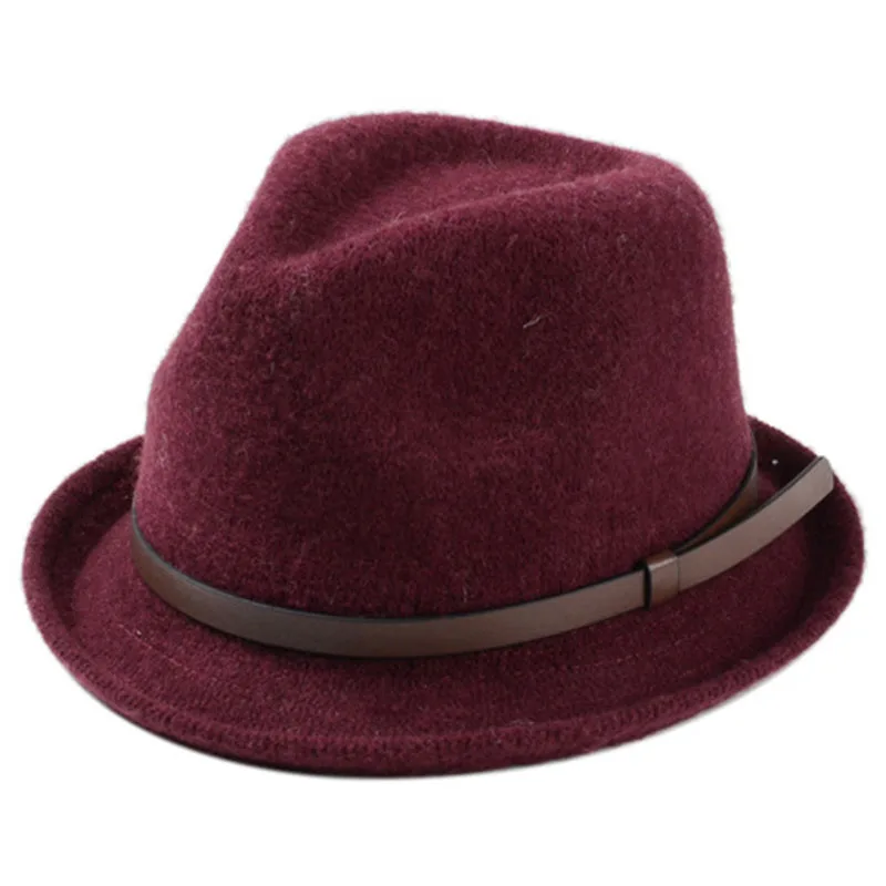 Оригинальный Роскошный мужской шерстяной Джазовый Шапка одноцветная Для мужчин
