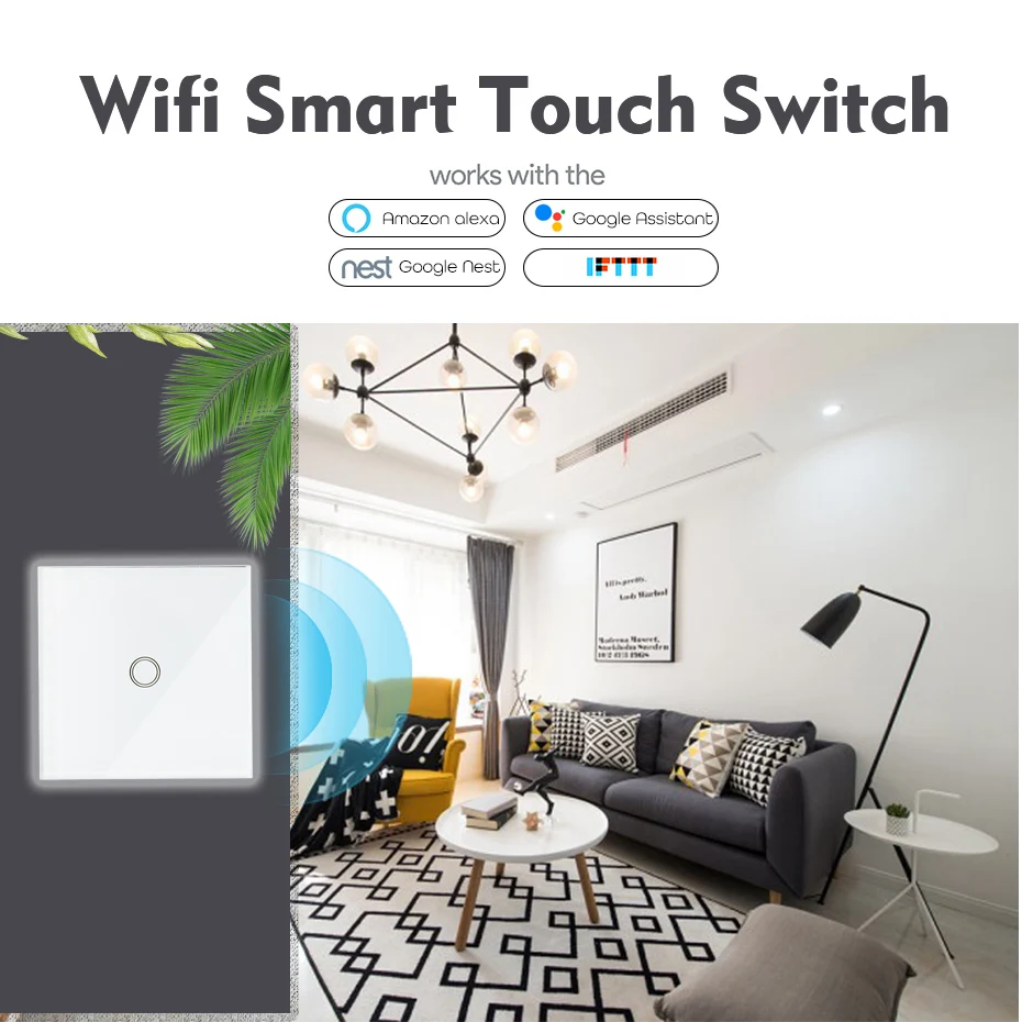 JIADIAN сенсорный выключатель Умный света панель настенный 1/2/3 банда wifi стандарт ЕС