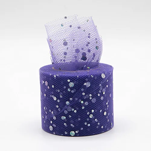 C26 Purple Блестящие Блестки 5 см 25 ярдов тюль рулон катушки пачка Свадебная отделка органзы Тюль Ткань Baby Shower вечерние украшения для девочек - Цвет: C26 Purple