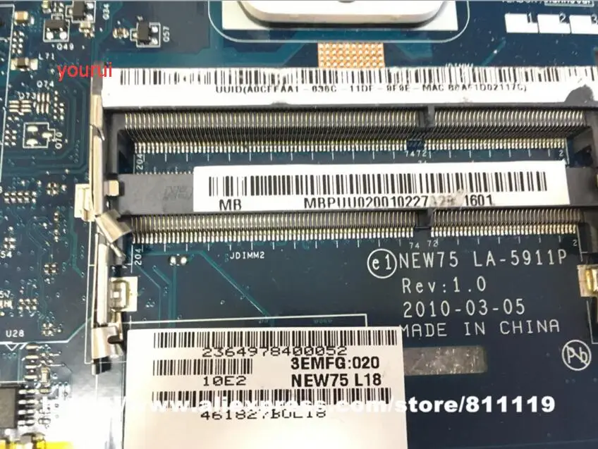Оригинальная материнская плата MBPUU02001 MB. PUU02.001 NEW75 LA 5911P для acer aspire 5551 5552 5650m VGA|motherboard
