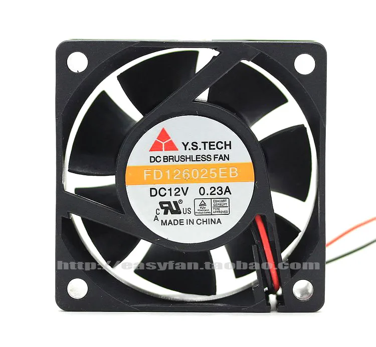 НОВЫЙ Y.S.TECH FD126025EB 12V 0.23A 6025 6 см двойной шарикоподшипник Вентилятор охлаждения |