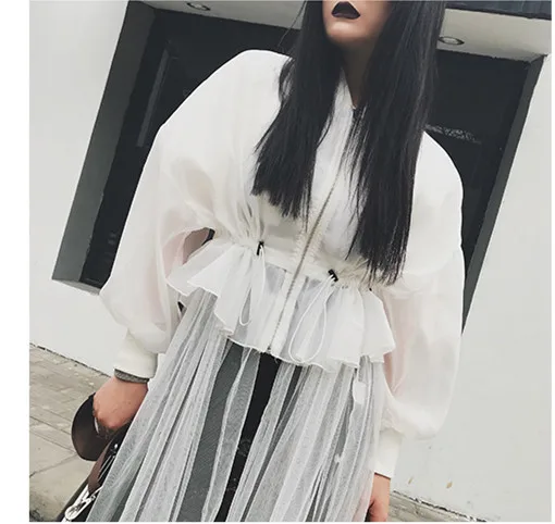 WHITNEY WANG весна осень модная уличная дизайнерская стильная сетчатая куртка-бомбер с ласточкиным хвостом Женская бейсбольная куртка