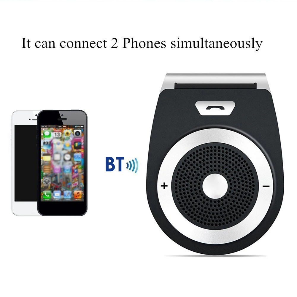 Автомобильный комплект с Bluetooth, беспроводной динамик, телефон, улучшенный динамик, аудио приемник, козырек, музыкальный плеер с автомобильным зарядным устройством