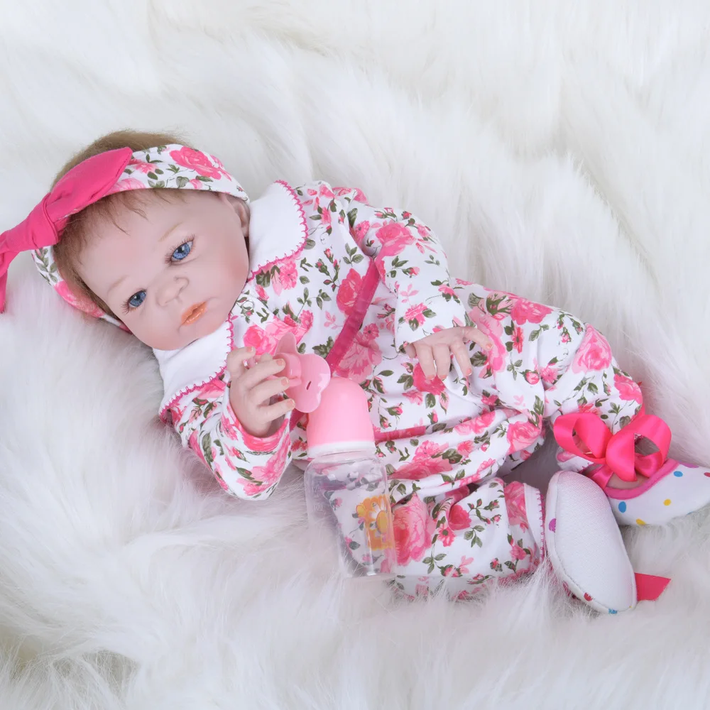 LEOOFU 55cm 22inch doll Handmade full silicone vinyl reborn baby with set kids christmas gift play house toys | Игрушки и хобби