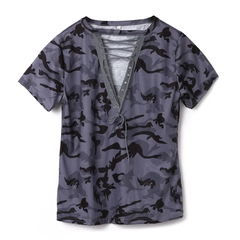 Женская футболка с V образным вырезом и перекрестным поясом|t shirt female|womens v neckt loose |