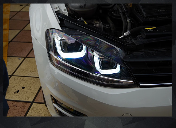 AKD автомобильный стайлинг головной фонарь для VW Golf 7 фары для автомобиля Golf7 светодиодный фонарь ангел глаз DRL светодиодный сигнал H7 D2H Hid вариант биксеноновый луч