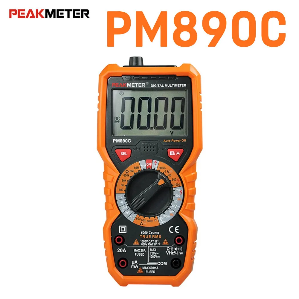 PEAKMETER Цифровой мультиметр PM890C/PM890D/PM18/PM18C True RMS AC/DC Измеритель сопротивления напряжения частота NCV тестер - Цвет: PM890C