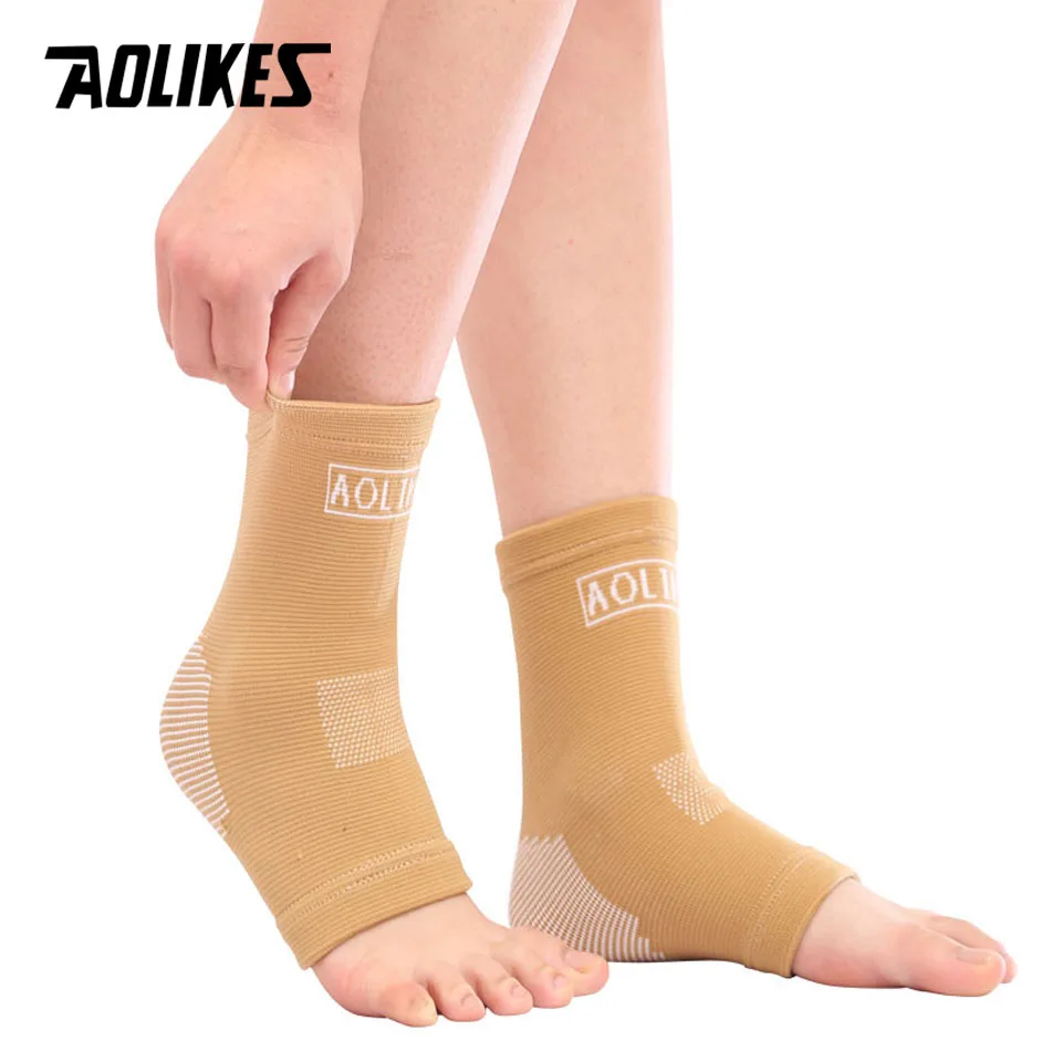 AOLIKES 1 пара компрессионная эластичная поддержка лодыжки баскетбольная спортивная защита лодыжки дышащая