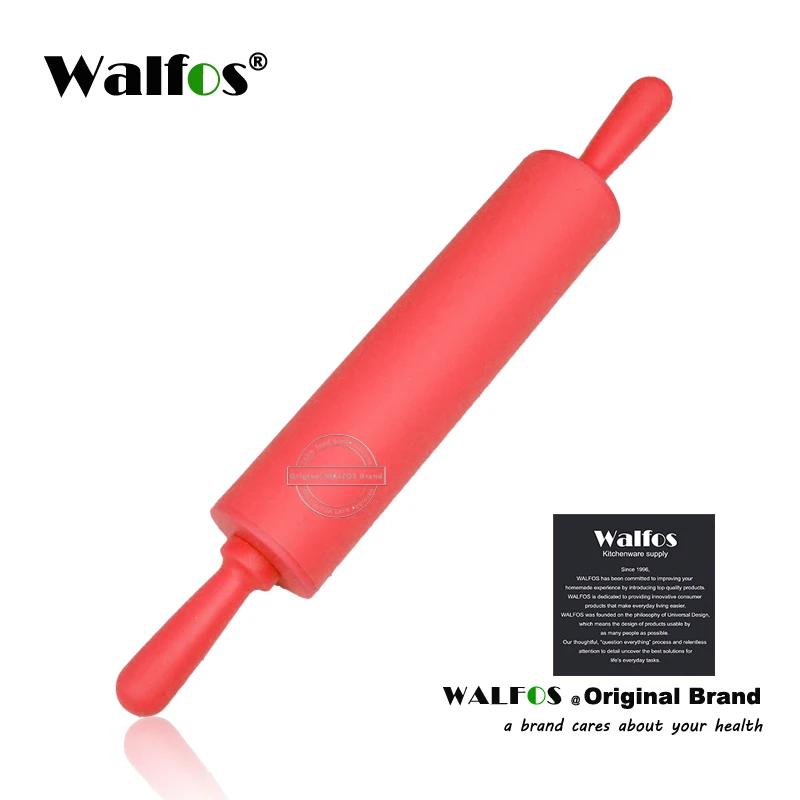 WALFOS 22 см с антипригарным покрытием, помадковая роликовая скалка для детей fondant(сахарная) торт Тесто ролика для декорирования торта ролик ремесла инструмент для выпечки и готовки - Цвет: red 22cm