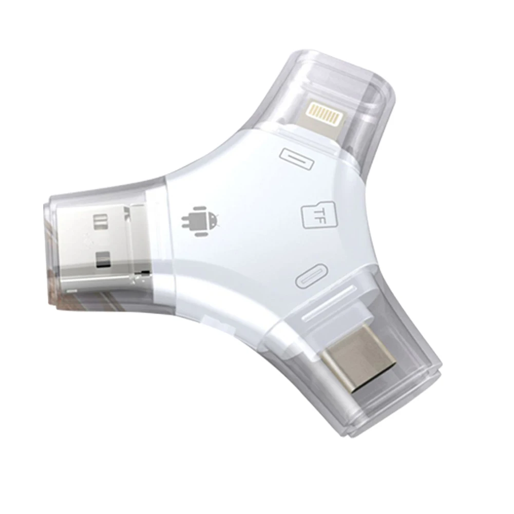 4-в-1 Микро устройство чтения карт памяти Универсальный USB флэш-диск Тип-C ПК OTG кард-ридер для ПК, ноутбука, настольного компьютера