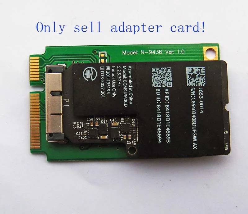 Мини адаптер PCI E для BCM94331CD BCM943224PCIEBT2 BCM94360CD BCM94331CSAX|mini pci-e adapter|mini cardpci-e mini |